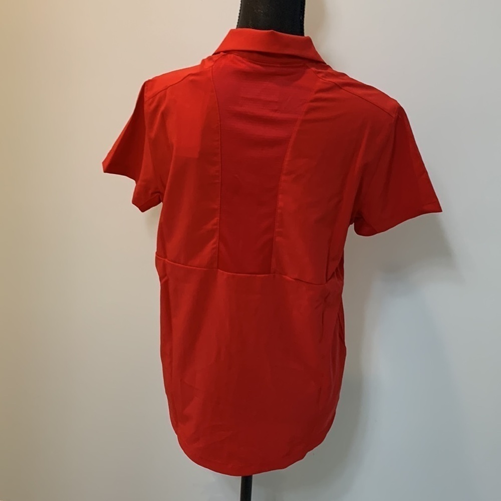 New Adidas Red NC State Collegiate License Short Sleeve Polo Top Shirt Women M - Picture 4 of 7